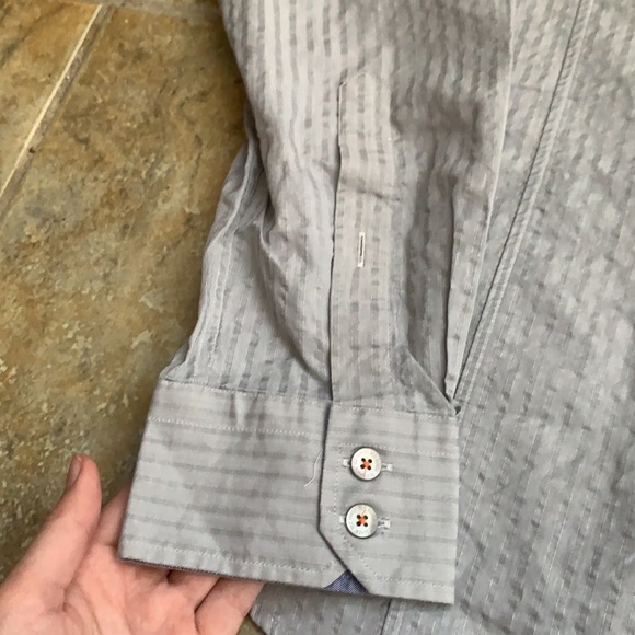 Ted Baker London | Gray 2 front pockets Dress Shirt Size XXL - Picture 5 of 11